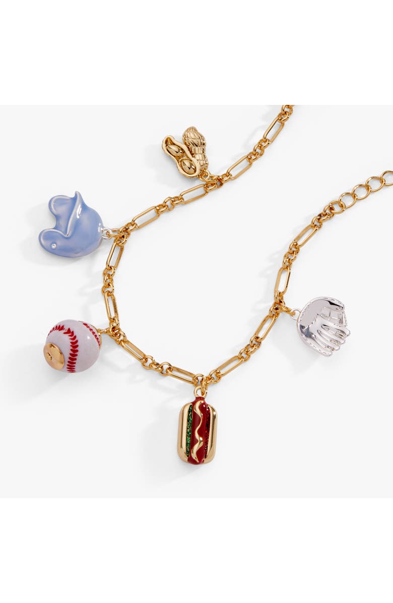 Alex and Ani 'Take Me Out to the Ballgame' Baseball Charm Bracelet, Alternate, color, Brass Two Tone