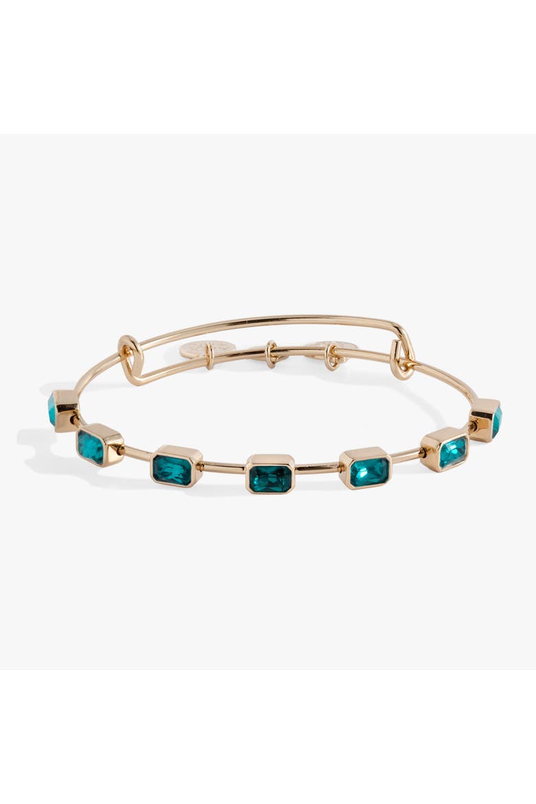 December Birthstone Emerald Cut Bangle, Main, color, Gold 