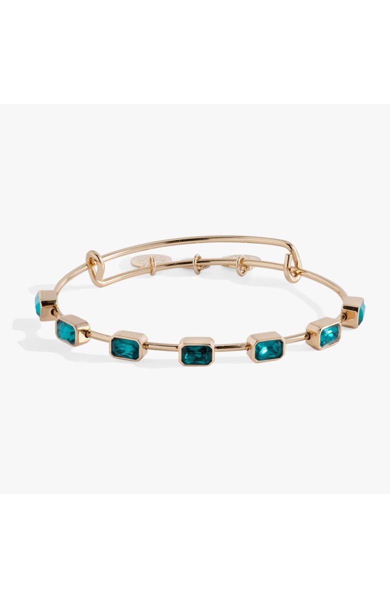Alex and Ani December Birthstone Emerald Cut Bangle, Main, color, Silver