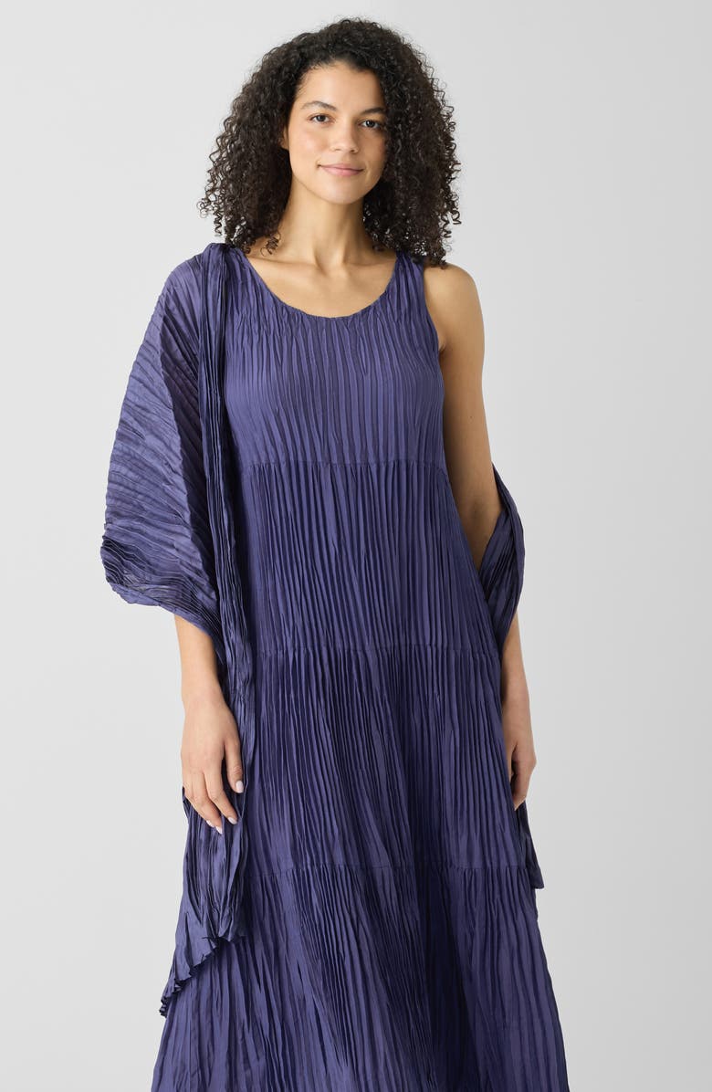 Eileen Fisher Whisper Crushed Silk Scarf, Alternate, color, Bluet