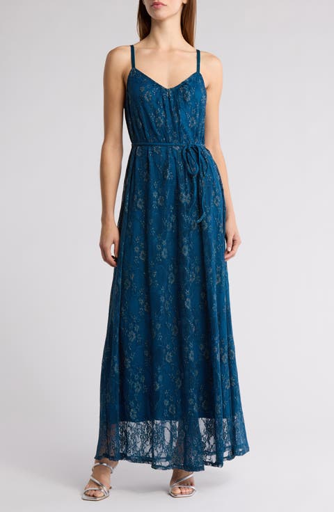Lace Overlay Maxi Dress