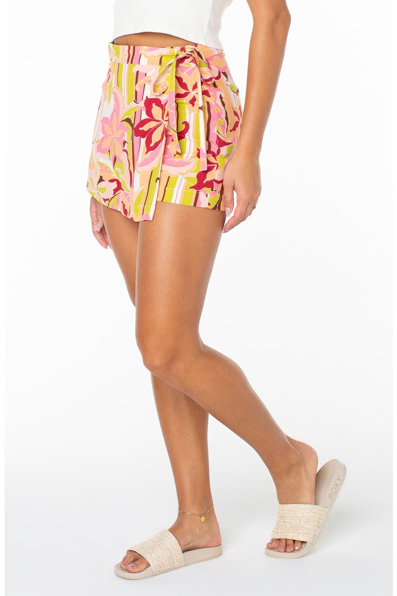 Zola Floral Faux Wrap Skort, Alternate, color, STRAWBERRY PINK