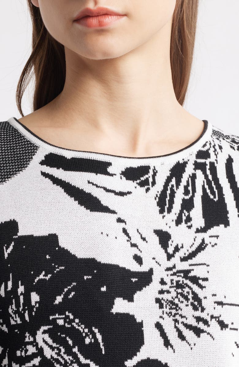 Ming Wang Floral Knit Sheath Dress, Alternate, color, 