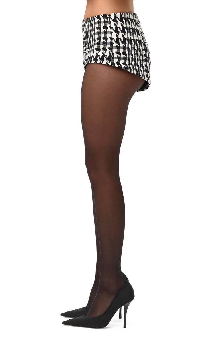 Naked Wardrobe Houndstooth Shorts, Alternate, color, Black/ White