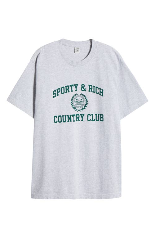 Shop Sporty And Rich Sporty & Rich Varsity Crest Graphic T-shirt In Light/pastel Grey