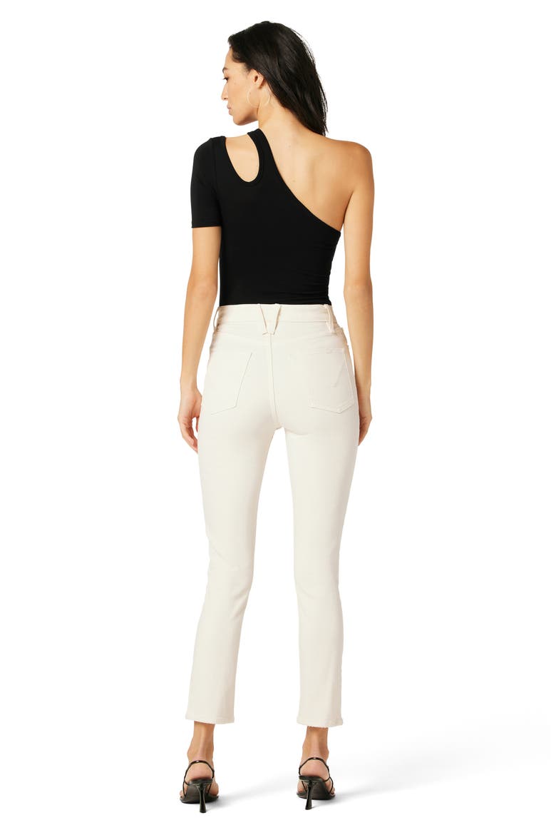 Asymmetric Cutout One-Shoulder Bodysuit, Alternate, color, BLACK