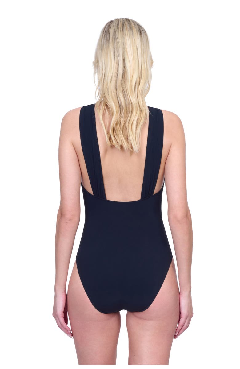 Gottex Beaute Luxury High Neck Twist Halter One-Piece Swimsuit, Alternate, color, 