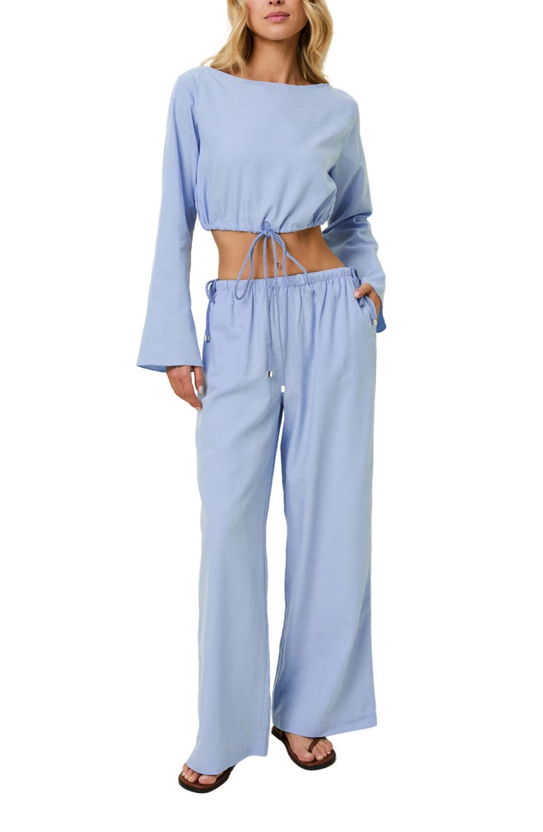 Solid & Striped The Chelley Crop Top, Alternate, color, Blue Lagoon