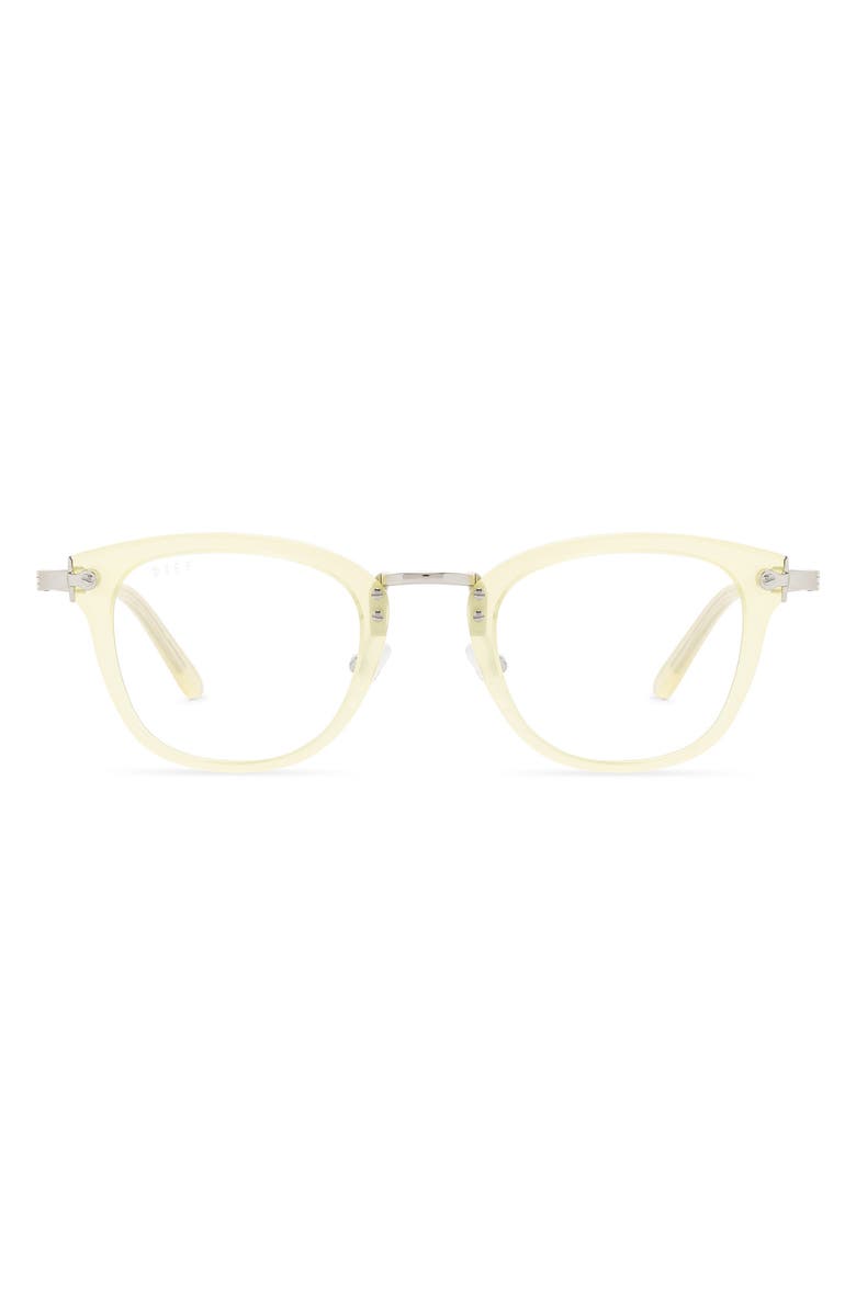 DIFF Rue 46mm Cat Eye Optical Glasses, Main, color, Buttercream / Clear