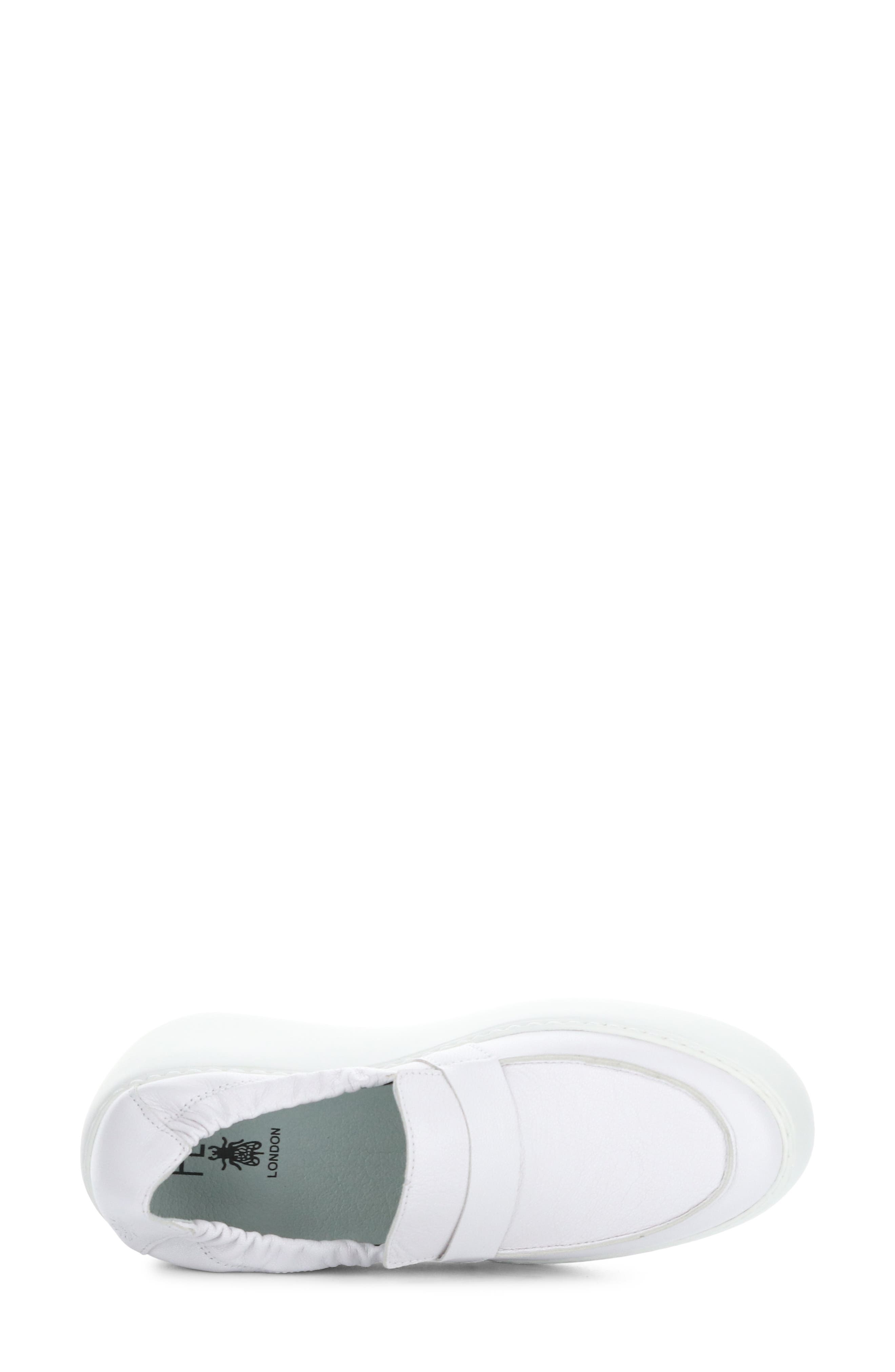 Fly London Duli Platform Wedge Loafer, Alternate, color, 003 White Mousse