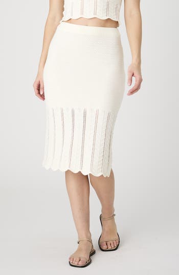 French Connection Nellis Knit Pencil Skirt In Classic Cream