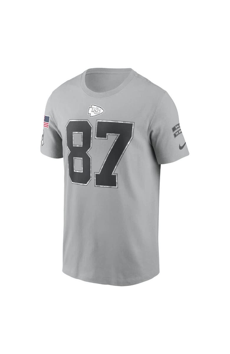 Nike Men's Nike Travis Kelce Gray Kansas City Chiefs 2024 Salute To Service Name & Number T-Shirt, Alternate, color, 