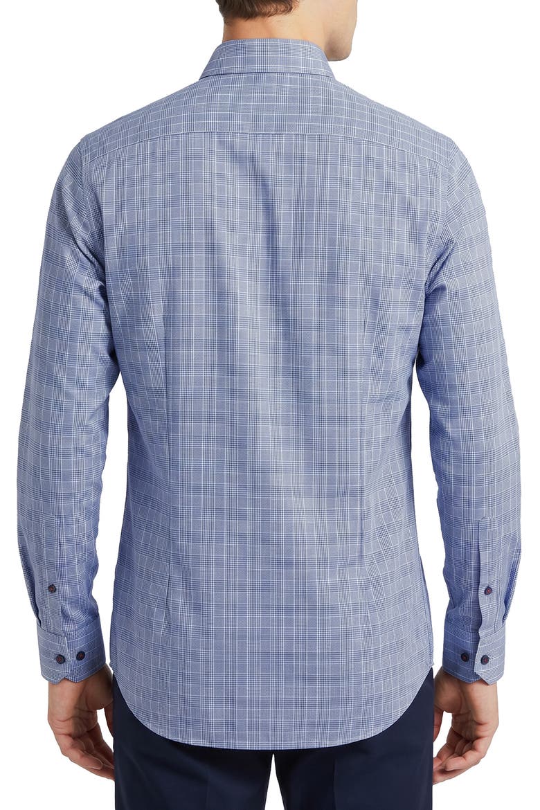 Check Long Sleeve Button Up Shirt, Alternate, color, NAVY FANCY CHECK PATTERN