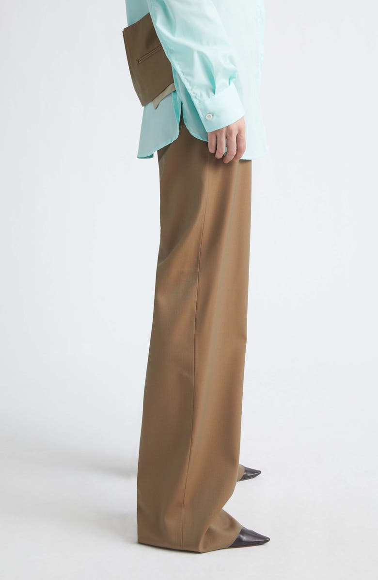 JULIE KEGELS Back Cutout Wool Pants, Alternate, color, Brown