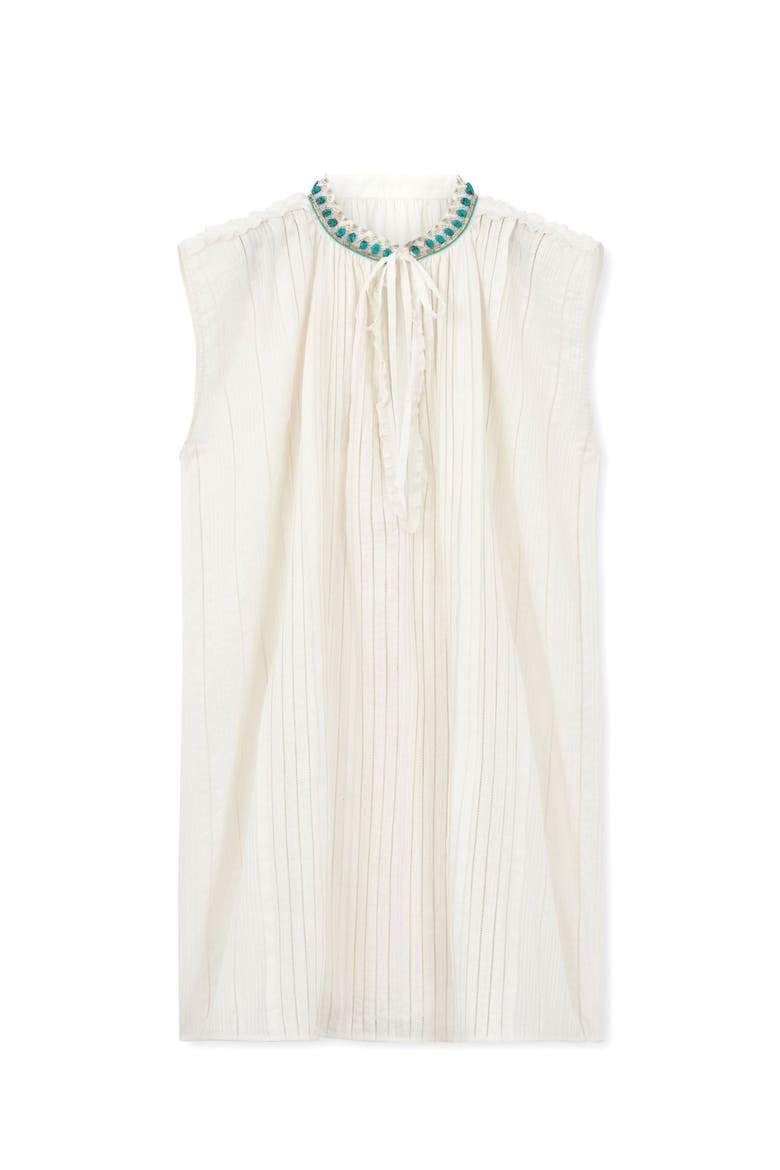 Afir Striped Cotton Sleeveless Dress, Main, color, Beige