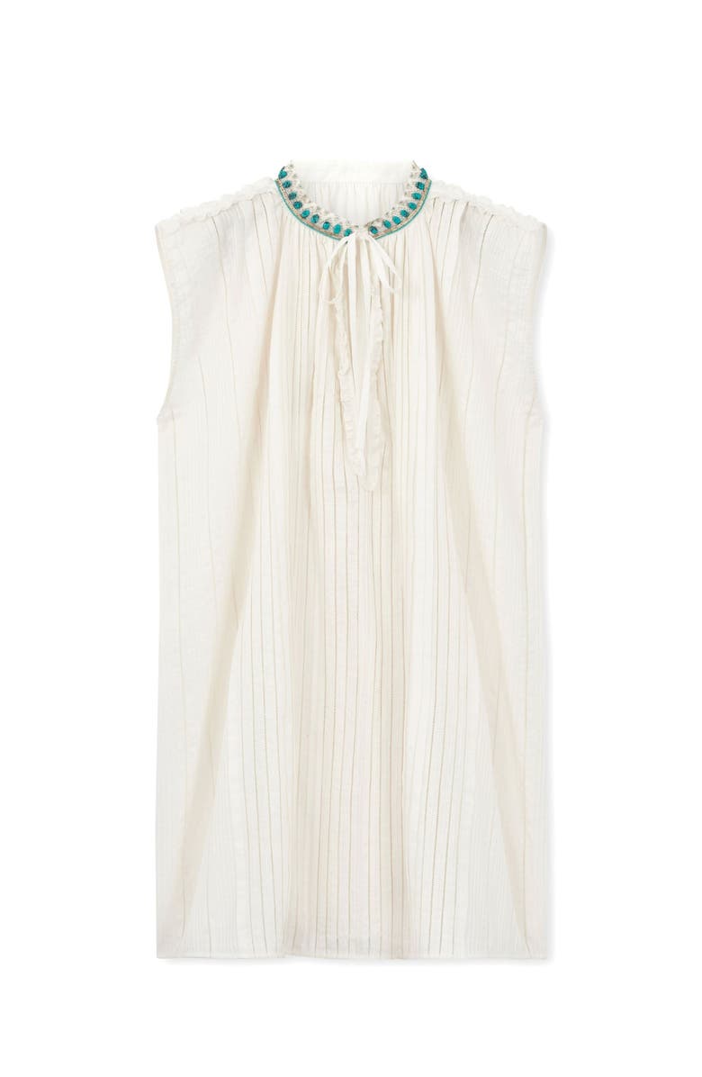 Fortela Afir Striped Cotton Sleeveless Dress, Main, color, Beige