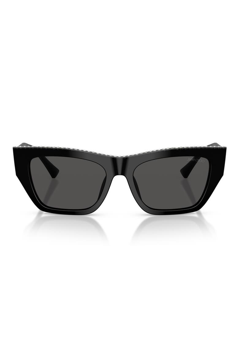 54mm Cat Eye Sunglasses, Main, color, BLACK/ DARK GREY