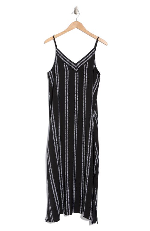 Dkny Logo V-neck Nightgown In Black Logo