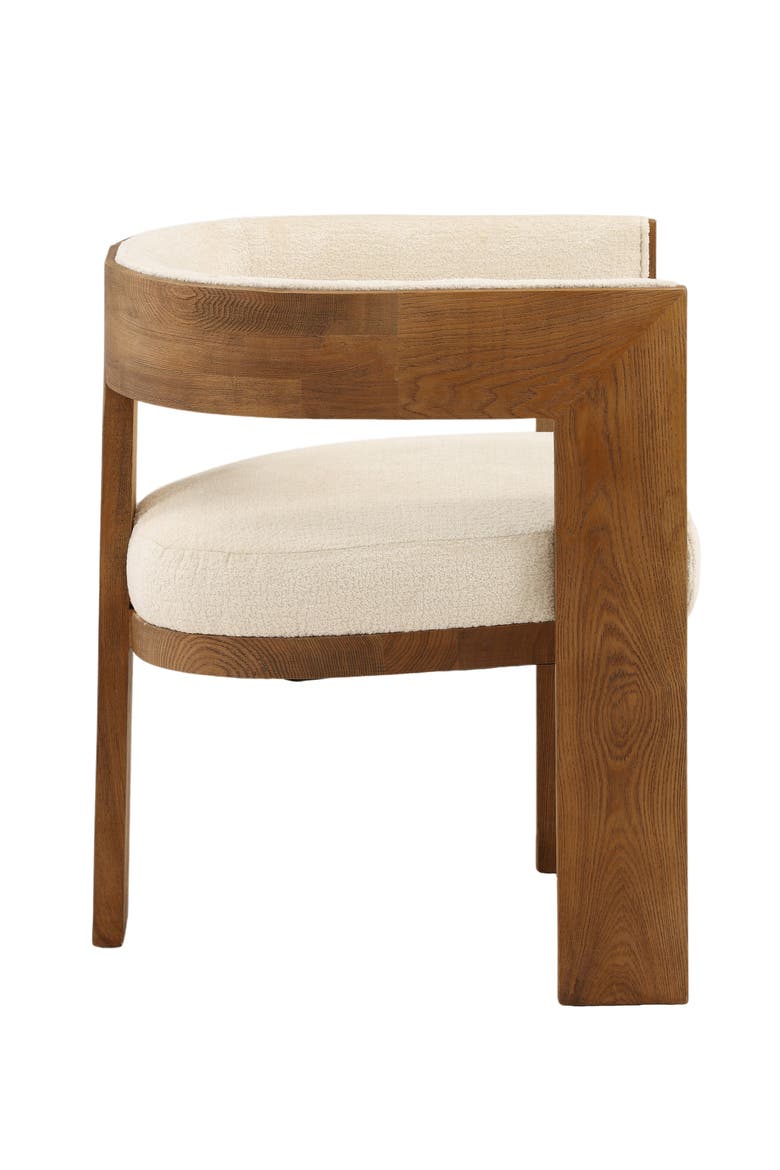 Nolan Chenille Upholstered Dining Chair with Ash Wood Frame, Alternate, color, Cream