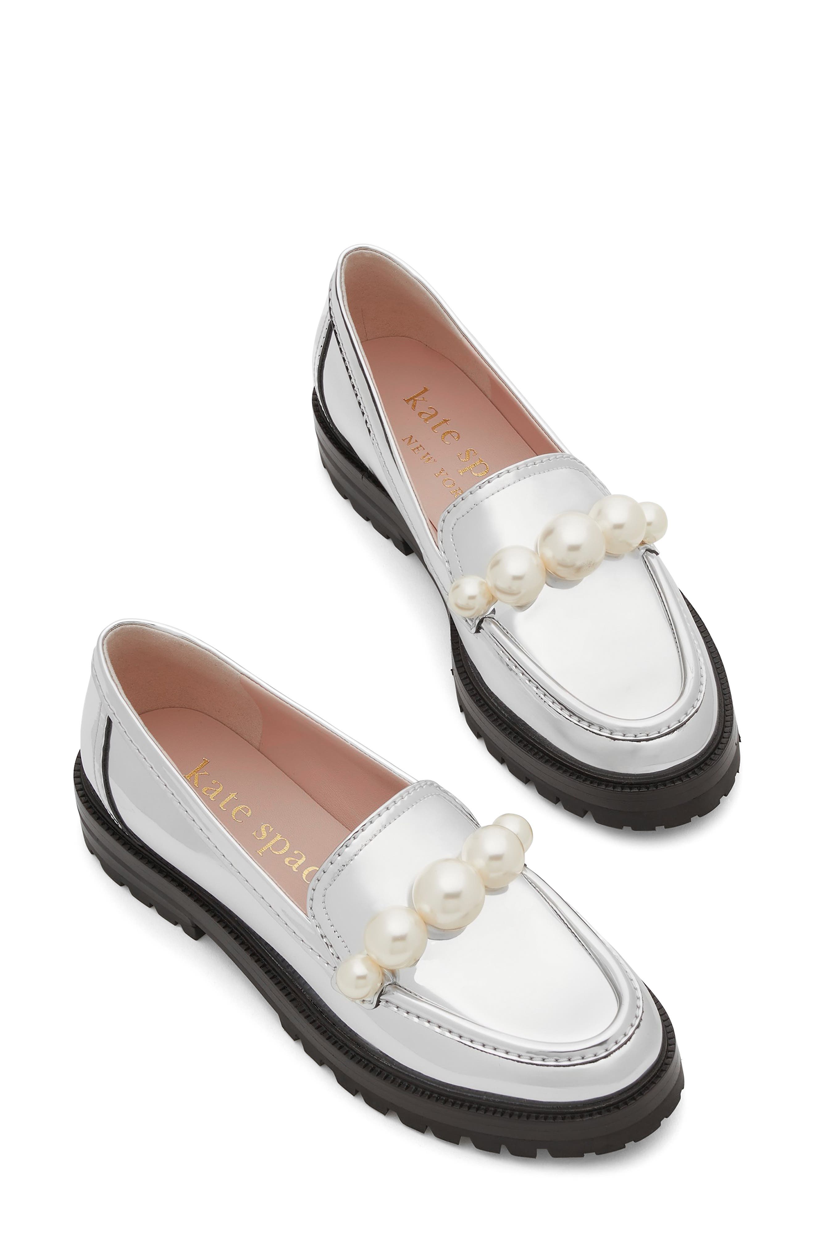 Kate Spade New York posh faux pearl loafer, Alternate, color, 