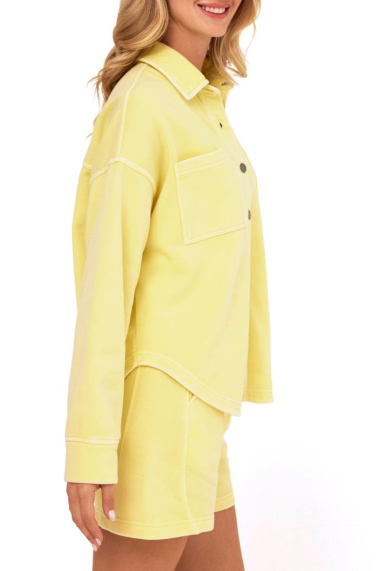 Blaire Mineral Wash Fleece Shirt Jacket, Alternate, color, LEMONADE