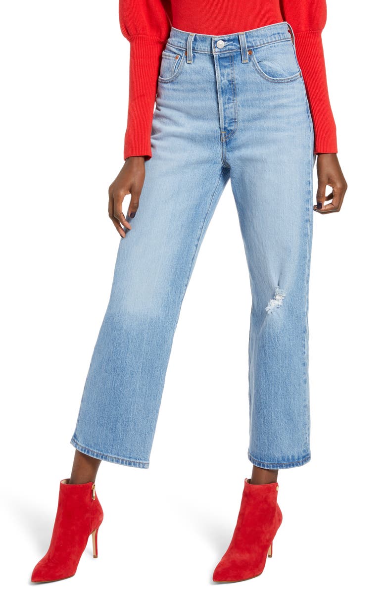 Levi's<sup>®</sup> Ribcage Super High Waist Ankle Straight Leg Jeans, Main, color,