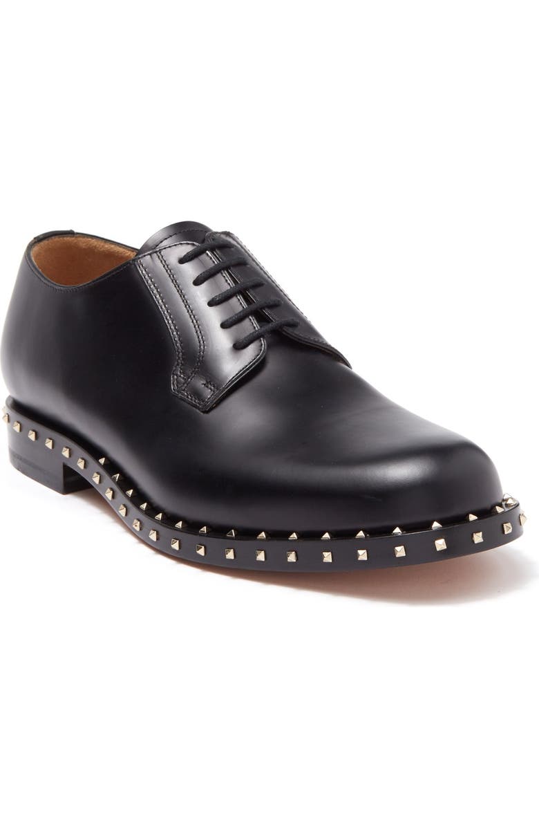 Valentino Garavani Stud Trimmed Leather Derby, Main, color,