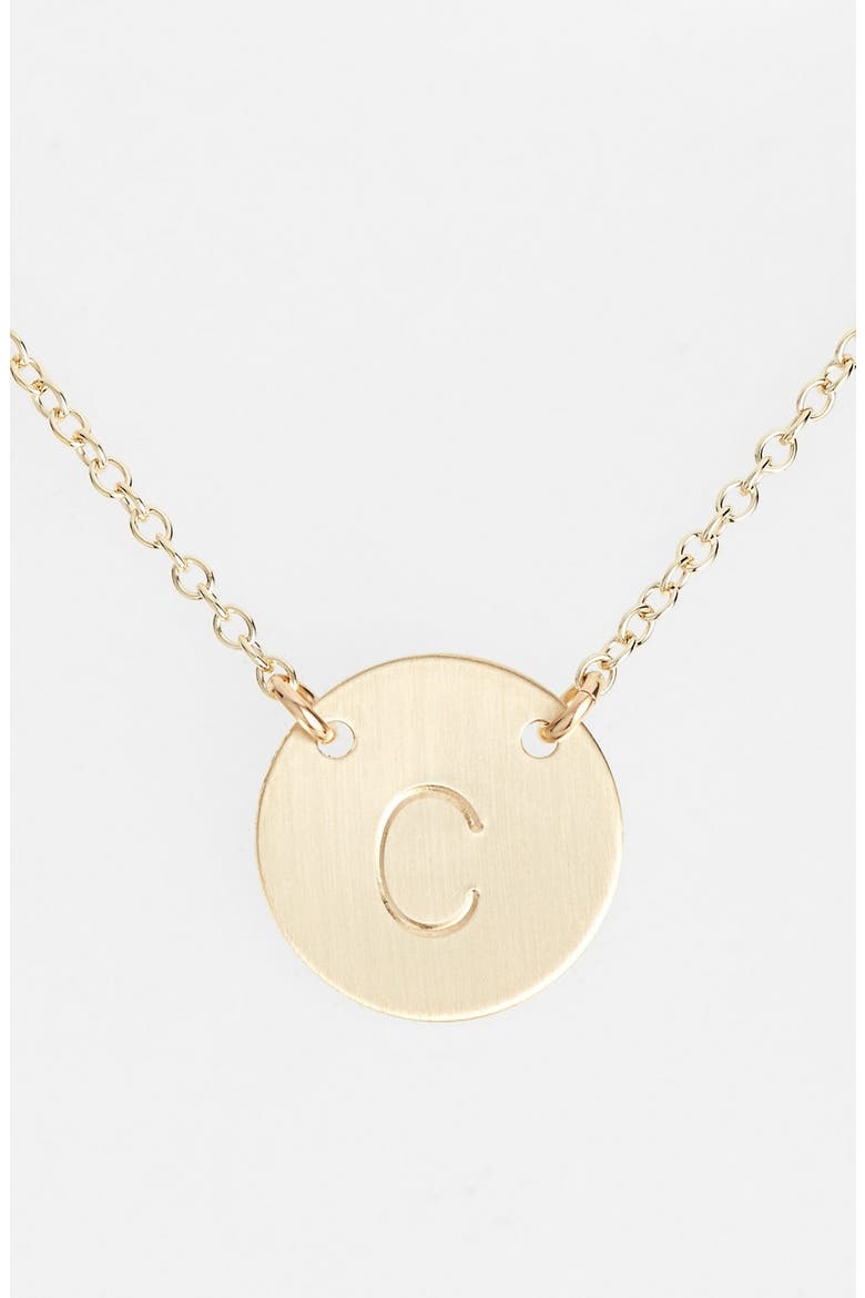 14k-Gold Fill Anchored Initial Disc Necklace, Main, color, 14K GOLD FILL C