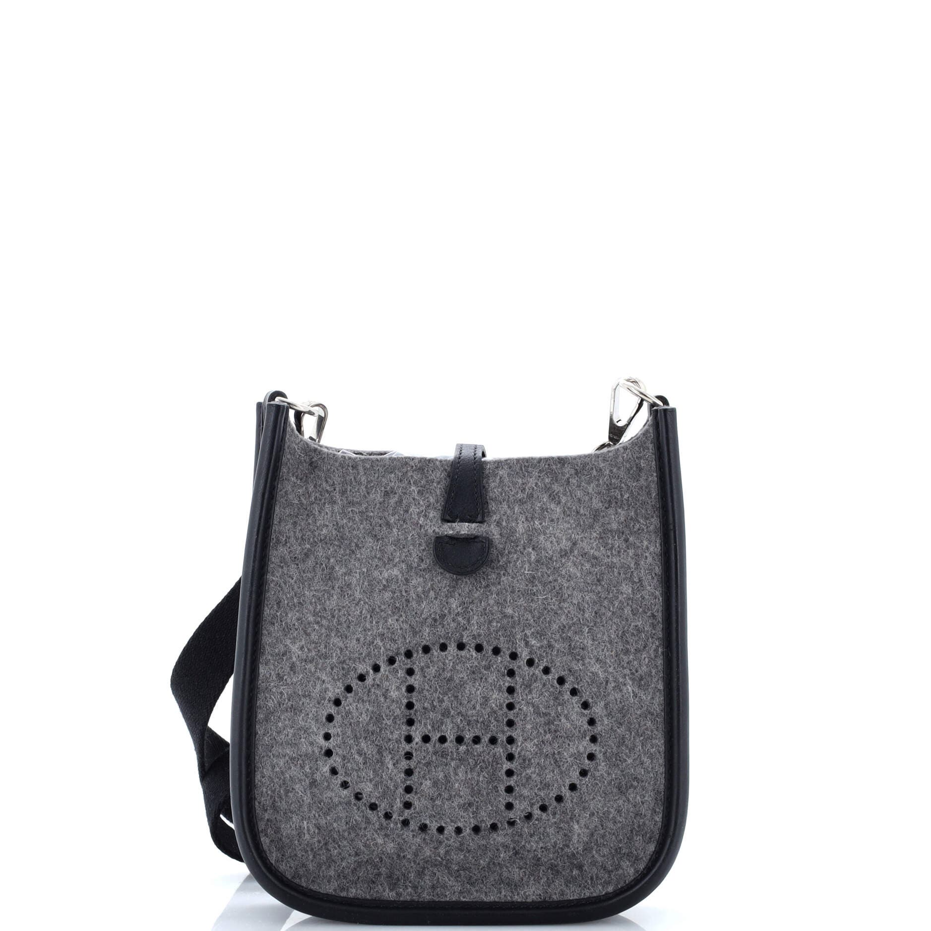 Pre-Owned Hermes Evelyne Bag Gen III Felt TPM, Main, color, Gray