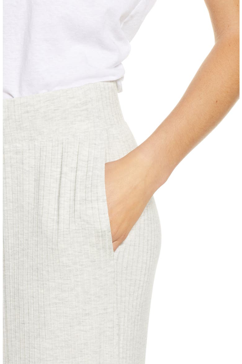 Rib Wide Leg Lounge Pants, Alternate, color, LIGHT H. GREY