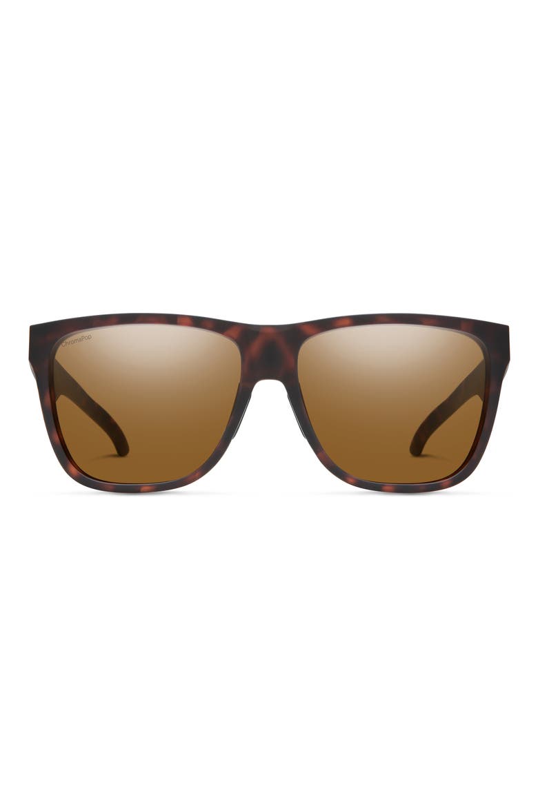 Lowdown XL 2 60mm ChromaPop™ Polarized Square Sunglasses, Main, color, MATTE TORTOISE/ BROWN
