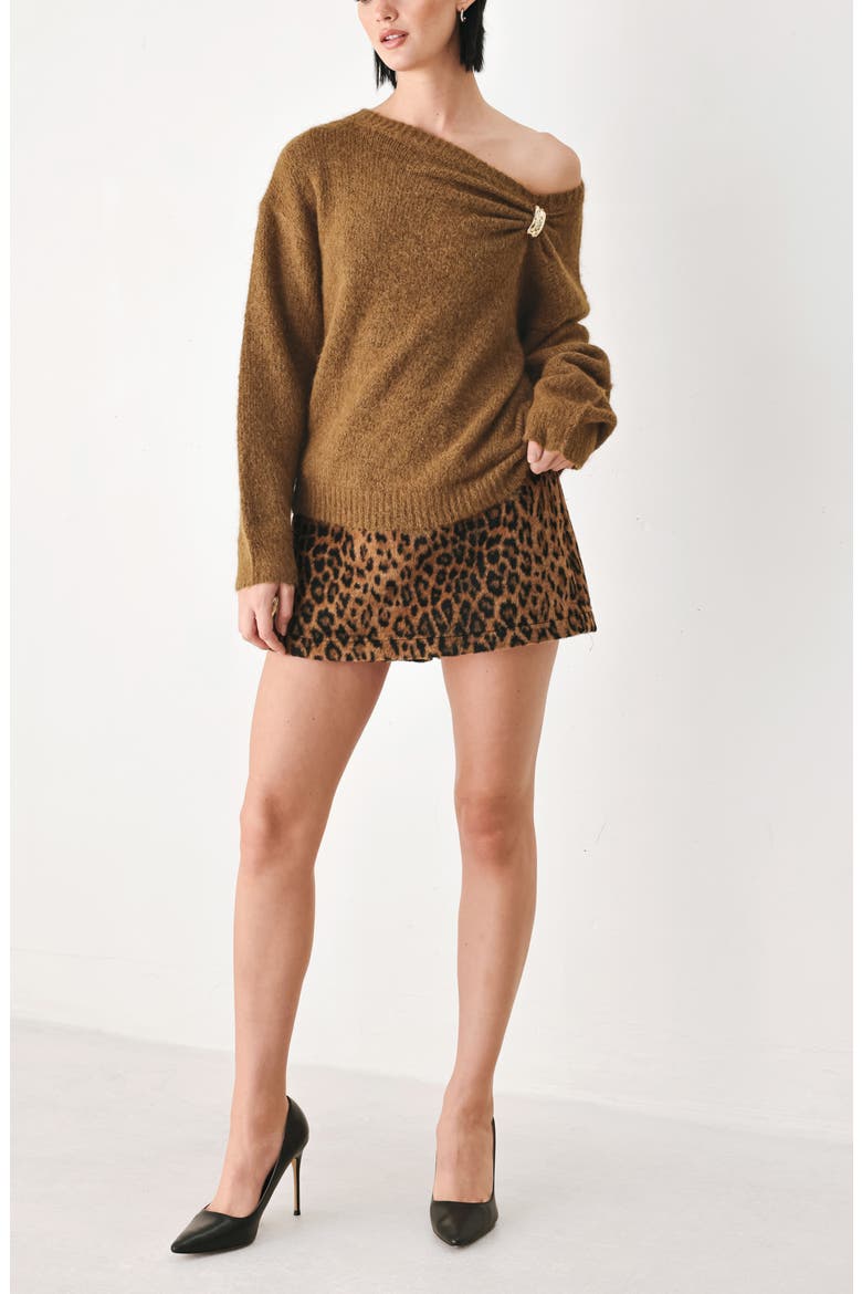 Hardware Detail Asymmetric Sweater, Alternate, color, CAMEL