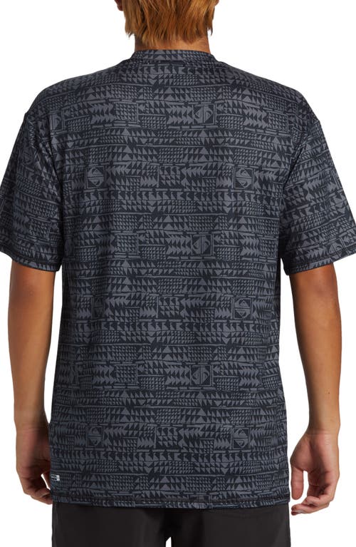 Quiksilver Multiply Surf Short Sleeve Rashguard In Wild Fern Black