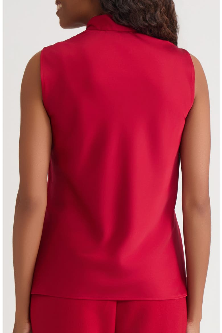 Bow Detail Sleeveless Satin Top, Alternate, color, FIRE RED