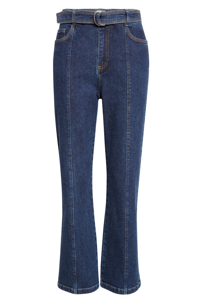 Madi Belted Kick Flare Jeans, Alternate, color, FONTAINE