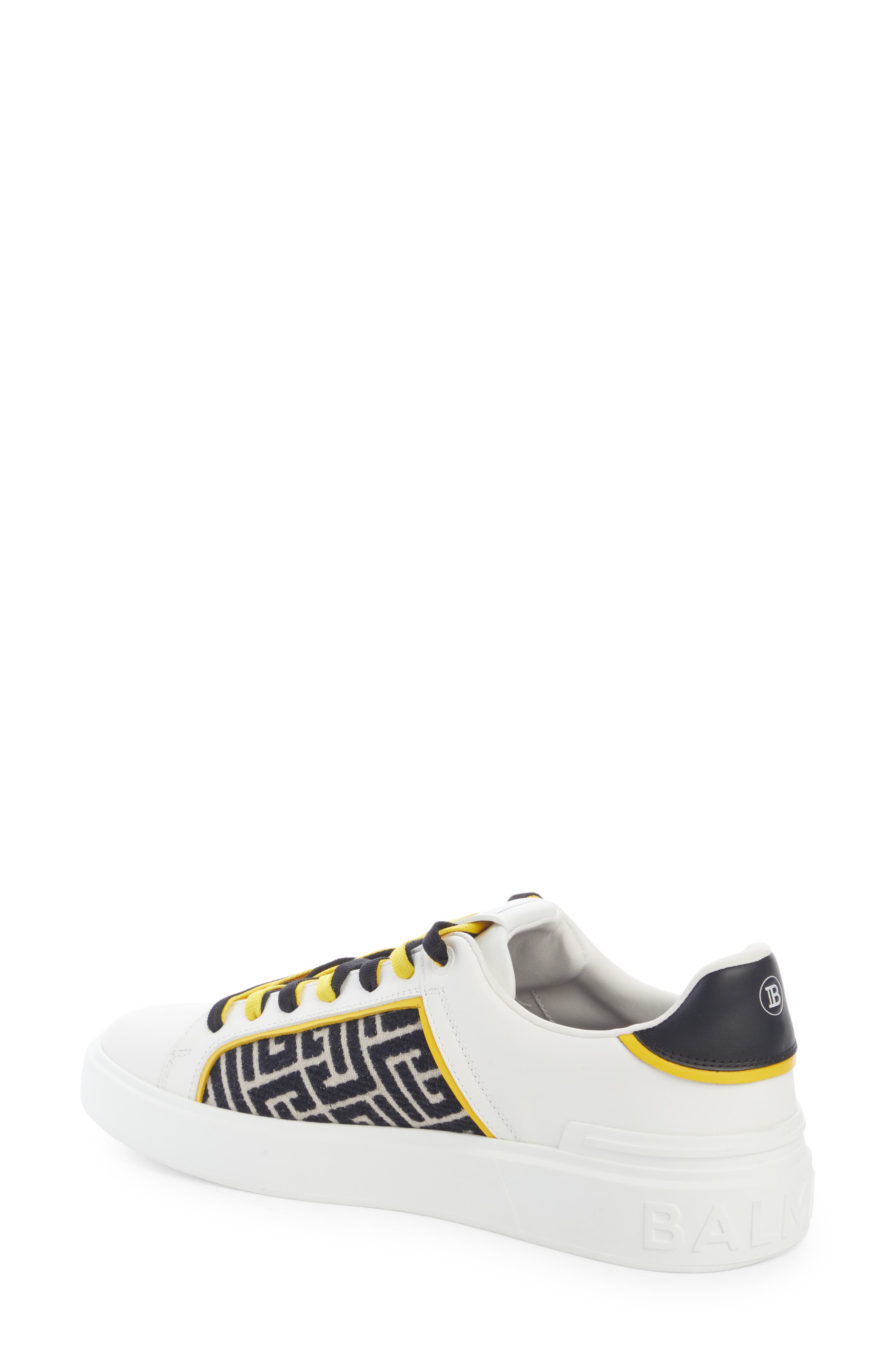 Balmain B-Court Monogram Low Top Sneaker, Alternate, color, 