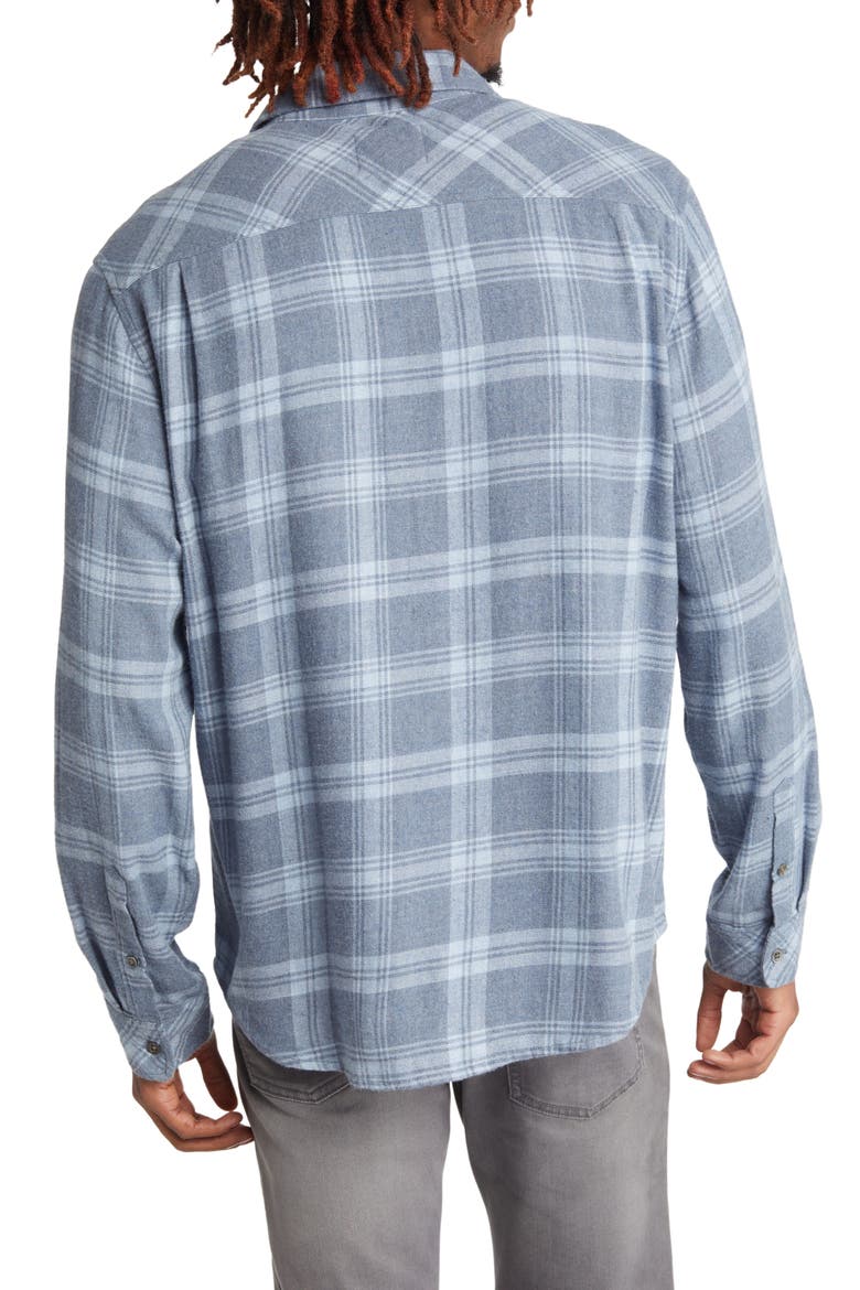 Lennox Relaxed Fit Plaid Cotton Blend Button-Up Shirt, Alternate, color, CONCRETE DUST