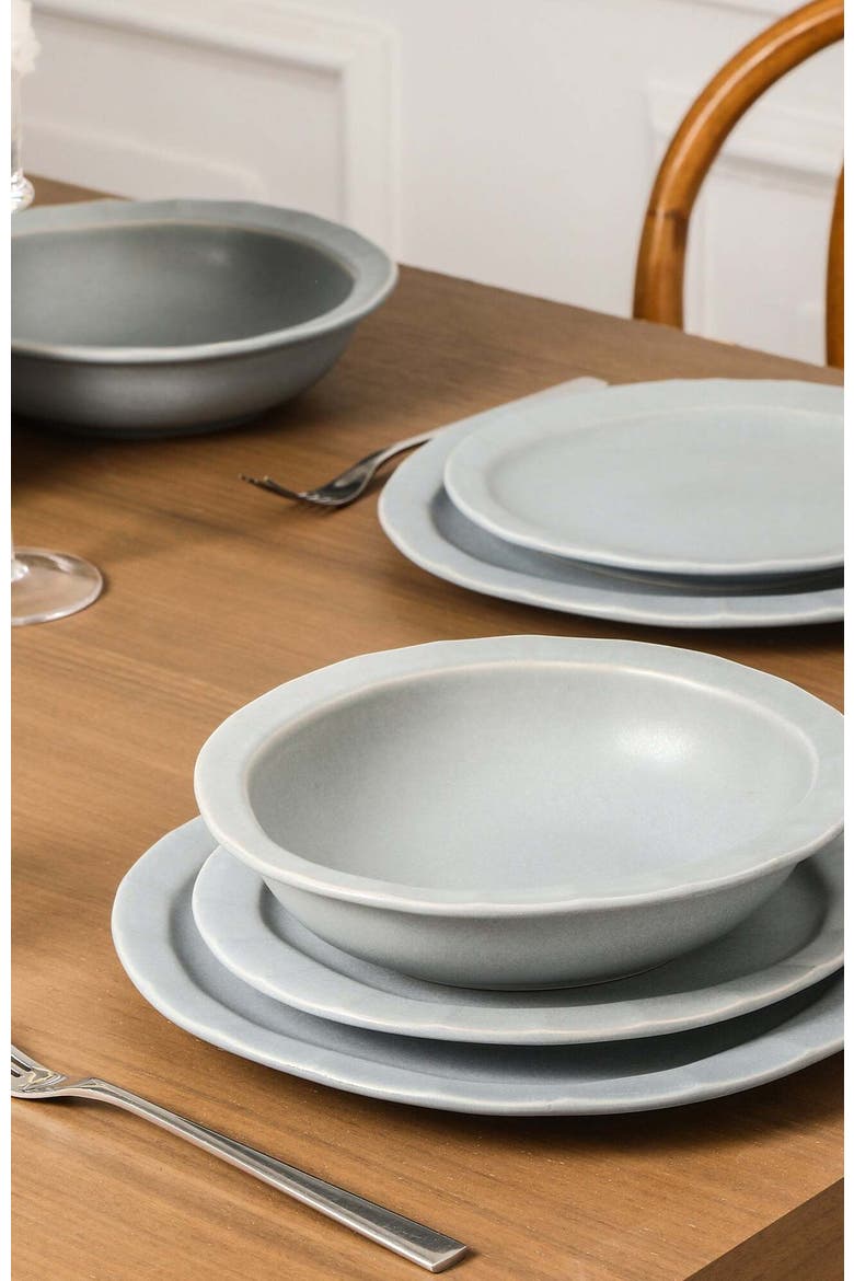 Oasis Stoneware 12-Piece Dinnerware Set, Alternate, color, Grey Blue