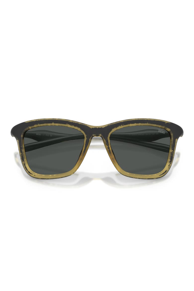 DL3008U 53mm Square Sunglasses, Alternate, color, YELLOW BARR METALLIC / GREY
