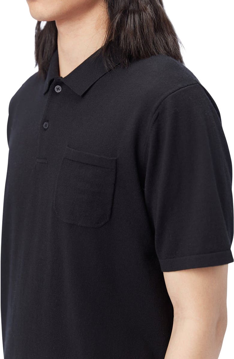 GOBI Mongolian Cashmere Men's Cotton Silk Cashmere Blend Polo Shirt, Alternate, color, Black