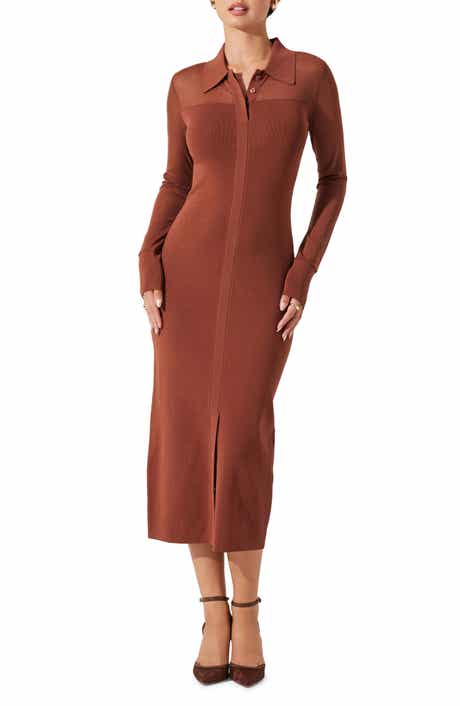 ASTR the Label Mesh Yoke Long Sleeve Shirtdress