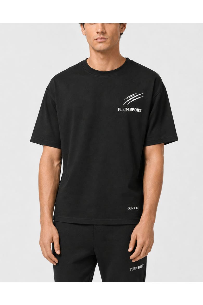Round Neck T-Shirt Basic Men, Main, color, black