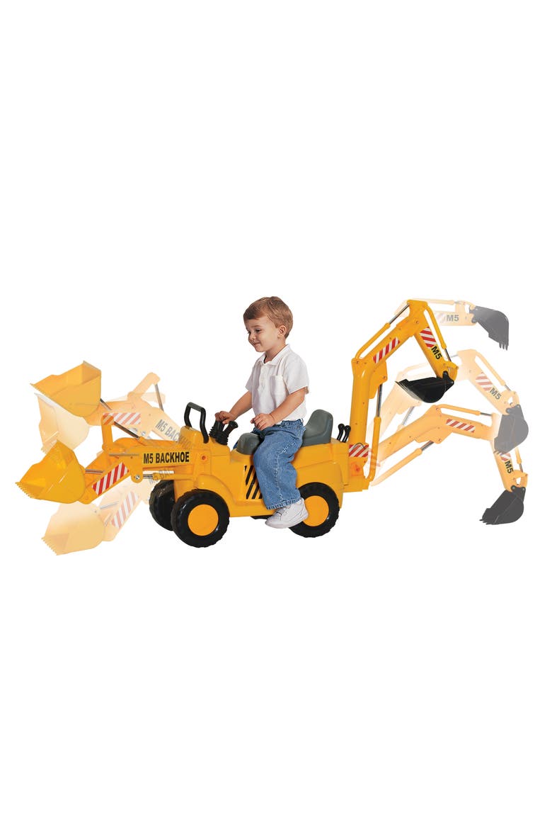 Backhoe Loader Ride On, Alternate, color, Multicolored