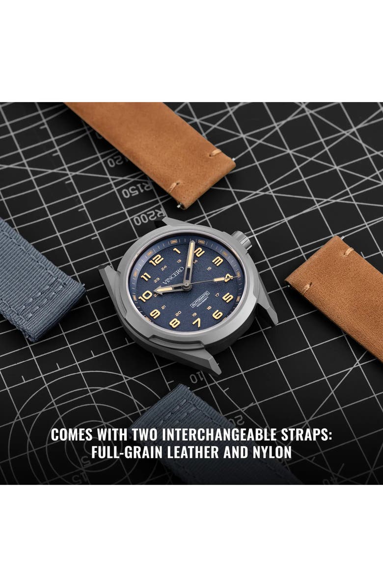 Vincero The Scout Titanium Automatic Strap Watch, 40mm, Alternate, color, Stratosphere