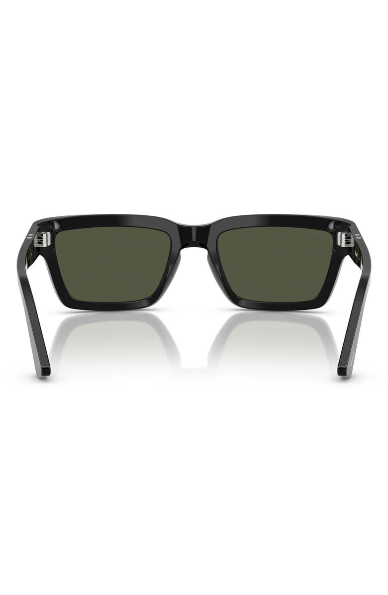Persol 55mm Rectangular Sunglasses, Alternate, color, Black