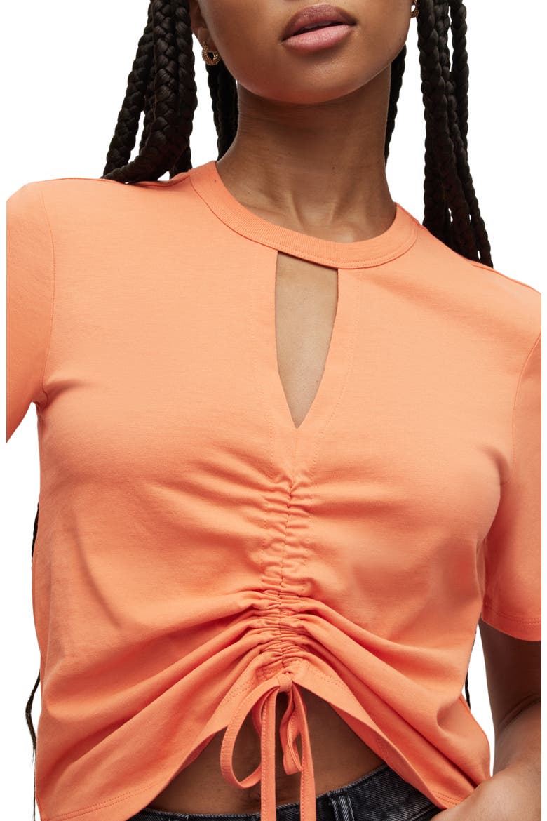 Gigi Center Drawcord T-Shirt, Alternate, color, FLURO ORANGE
