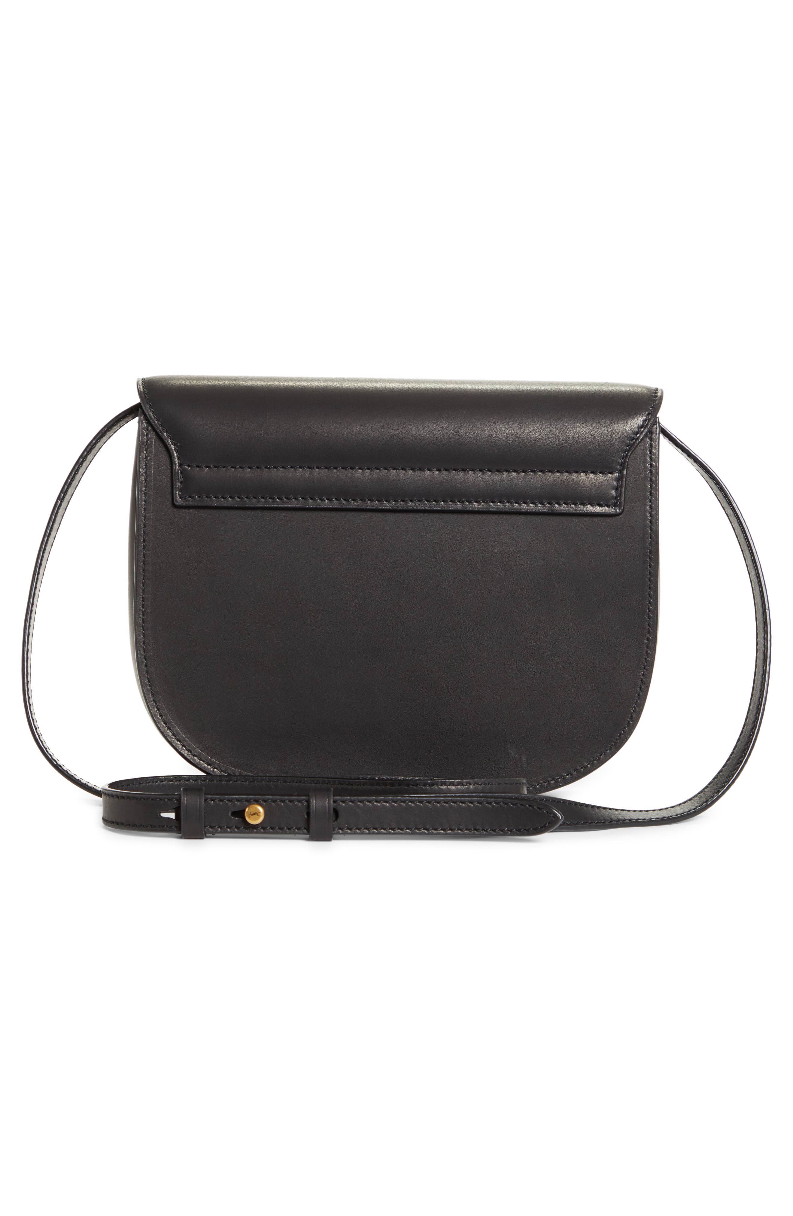 Large Kaia Monogram Leather Crossbody Bag, Alternate, color, NOIR