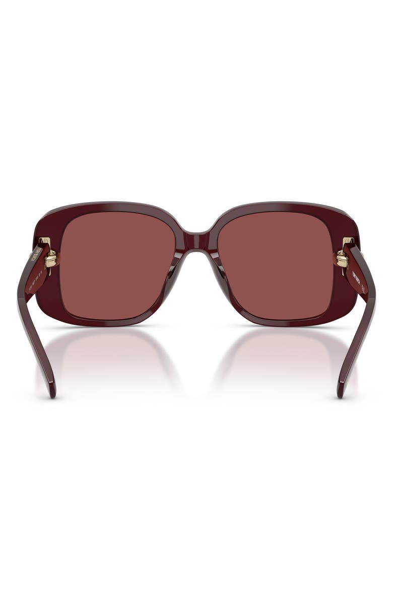 Tory Burch 53mm Gradient Square Sunglasses, Alternate, color, Opal Burgundy / Wine