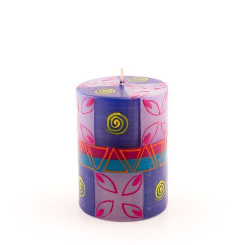Blue Moon Painted Pillar Candle