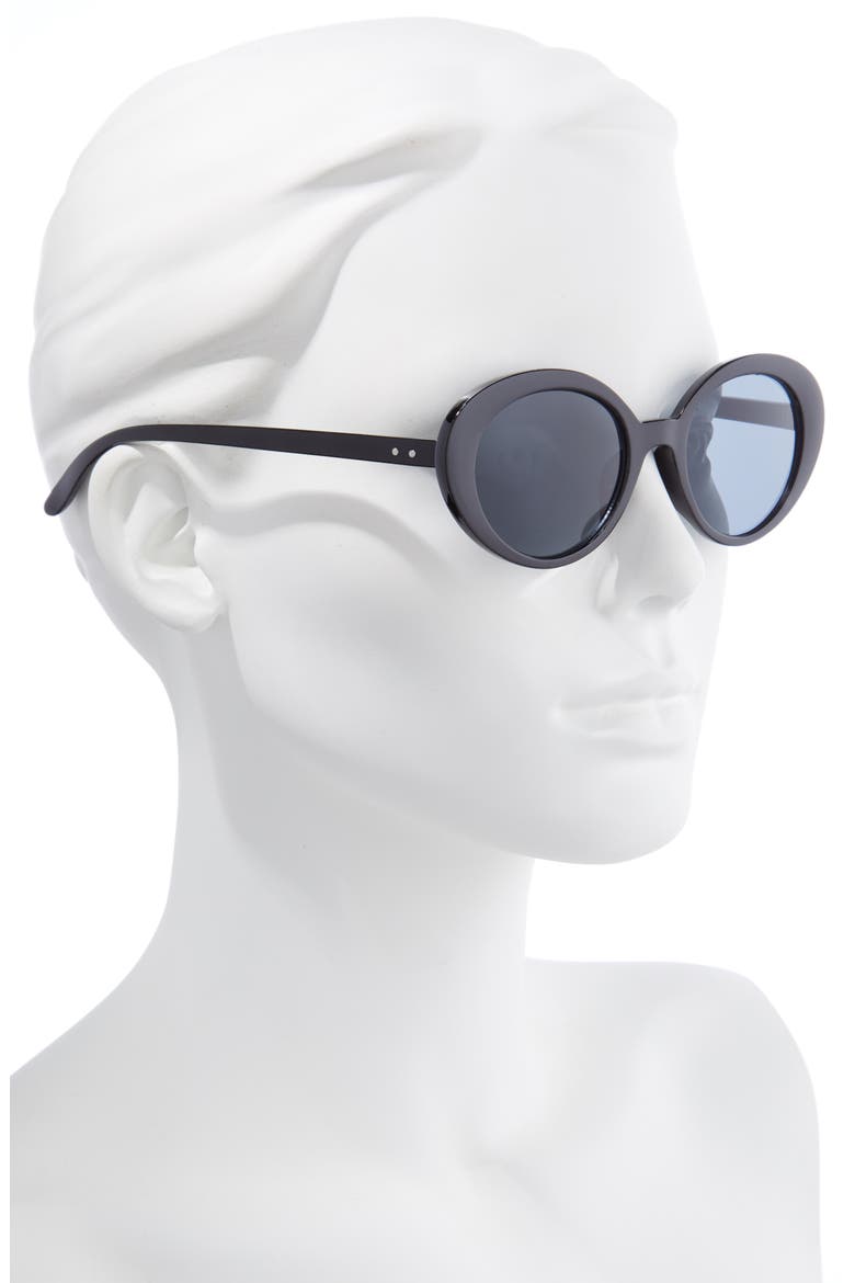 47mm Oval Sunglasses, Alternate, color, BLACK